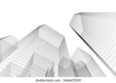 architecture building 3d vector illustration