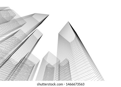 architecture building 3d vector illustration
