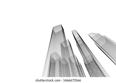 architecture building 3d vector illustration