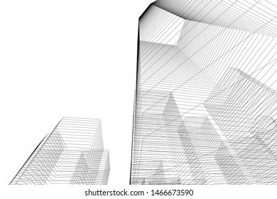 architecture building 3d vector illustration