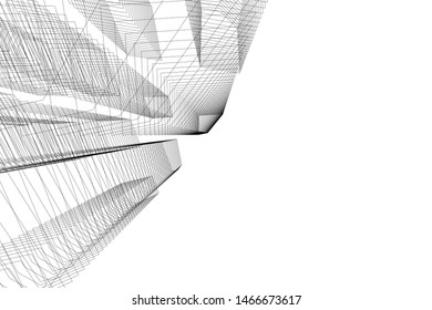 architecture building 3d vector illustration