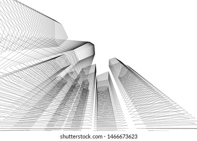 architecture building 3d vector illustration