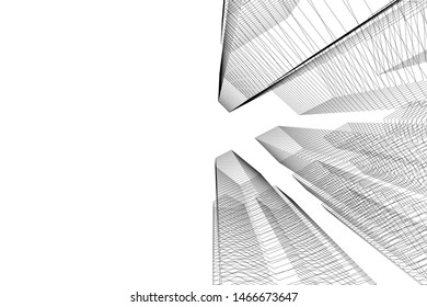 architecture building 3d vector illustration
