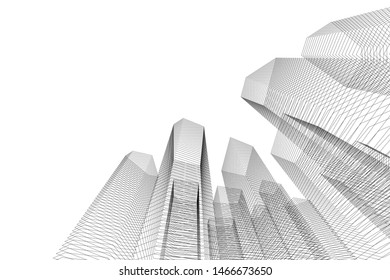 architecture building 3d vector illustration