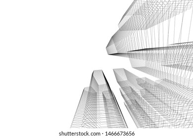 architecture building 3d vector illustration