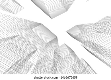 architecture building 3d vector illustration