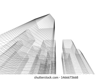 architecture building 3d vector illustration