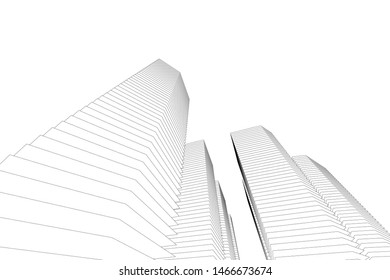 architecture building 3d vector illustration