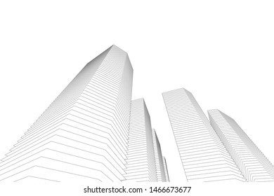 architecture building 3d vector illustration