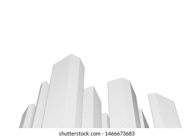 architecture building 3d vector illustration