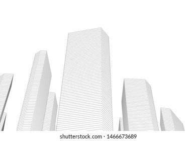 architecture building 3d vector illustration