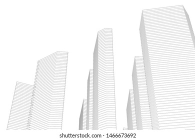 architecture building 3d vector illustration