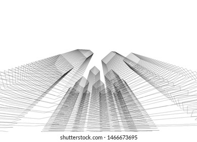 architecture building 3d vector illustration