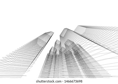 architecture building 3d vector illustration