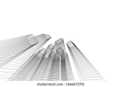 architecture building 3d vector illustration