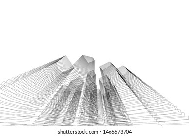 architecture building 3d vector illustration