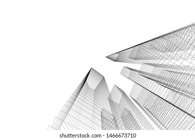 architecture building 3d vector illustration