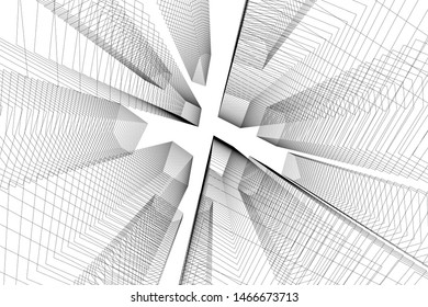 architecture building 3d vector illustration