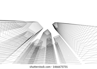 architecture building 3d vector illustration