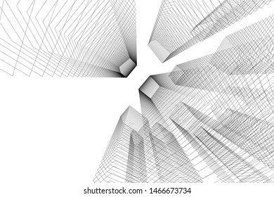 architecture building 3d vector illustration