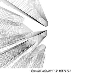 architecture building 3d vector illustration