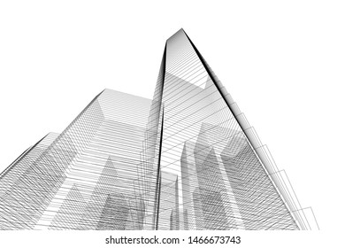 architecture building 3d vector illustration