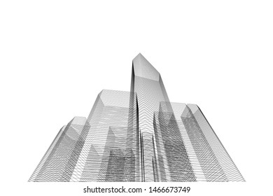 architecture building 3d vector illustration