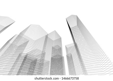 architecture building 3d vector illustration