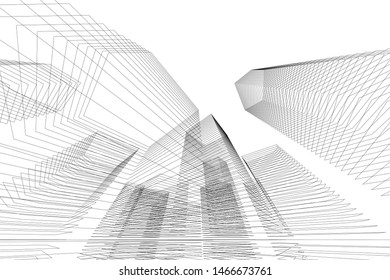 architecture building 3d vector illustration