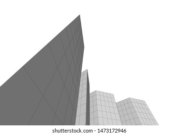 architecture building 3d vector illustration