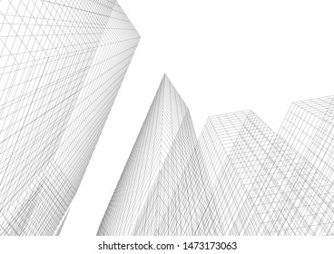 architecture building 3d vector illustration