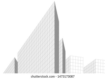 architecture building 3d vector illustration