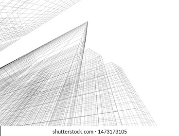 architecture building 3d vector illustration