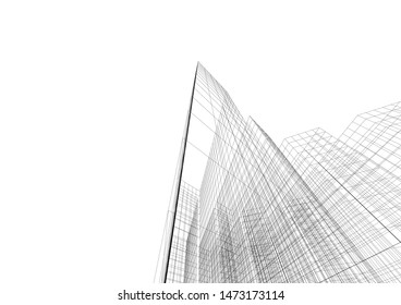 architecture building 3d vector illustration