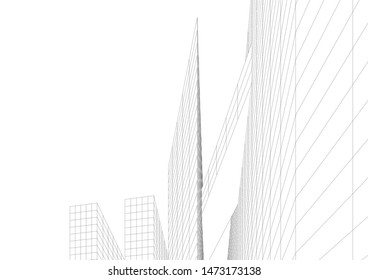 architecture building 3d vector illustration
