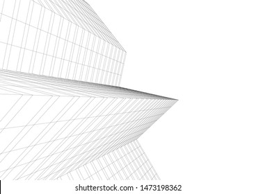 architecture building 3d vector illustration