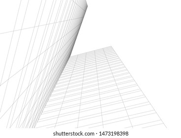 architecture building 3d vector illustration