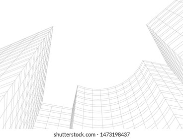 architecture building 3d vector illustration