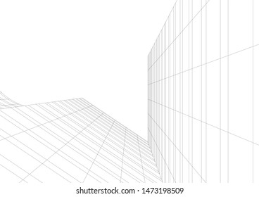 architecture building 3d vector illustration