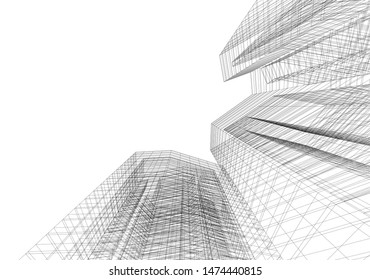 architecture building 3d vector illustration