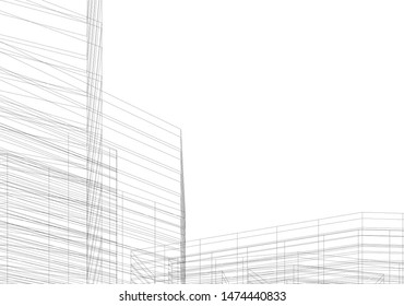 architecture building 3d vector illustration