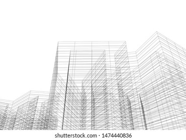 architecture building 3d vector illustration