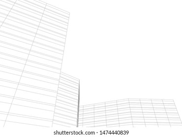 architecture building 3d vector illustration