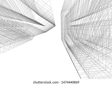 architecture building 3d vector illustration