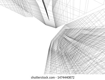architecture building 3d vector illustration