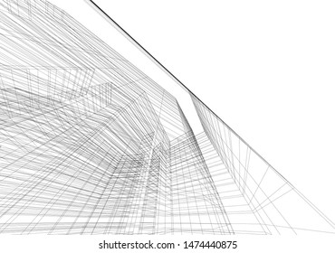 architecture building 3d vector illustration