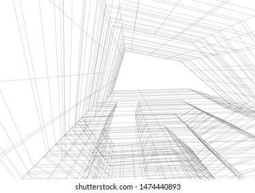 architecture building 3d vector illustration
