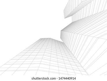 architecture building 3d vector illustration