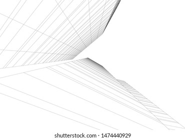 architecture building 3d vector illustration