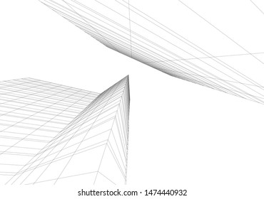 architecture building 3d vector illustration